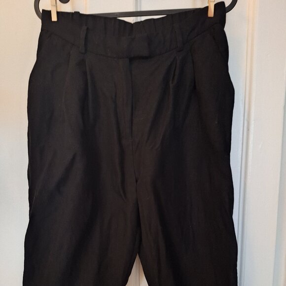Tapered Linen-blend Pants, H&M, black, size 6 - Picture 7 of 7